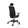 Piqueras Y Crespo Alares - Chaise de bureau synchrone, assise bleue et dossier noir