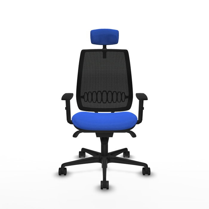 Piqueras Y Crespo Alares - Chaise de bureau synchrone, assise bleue et dossier noir