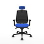 Piqueras Y Crespo Alares - Chaise de bureau synchrone, assise bleue et dossier noir
