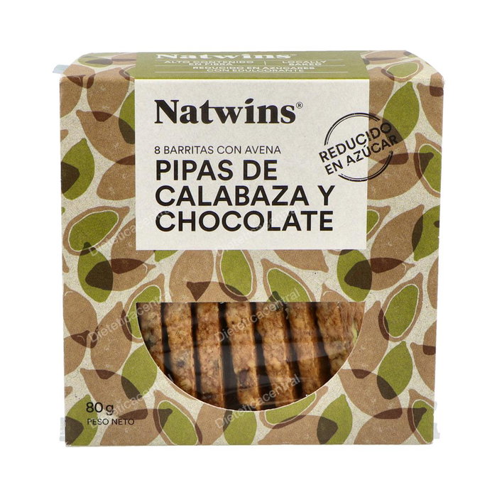 NATWINS Barres aux Graines de Courge et Chocolat, 80g - Sans Sucre Ajouté NATWINS Barres aux Graines de Courge et Chocolat, 80g - Sans Sucre Ajouté