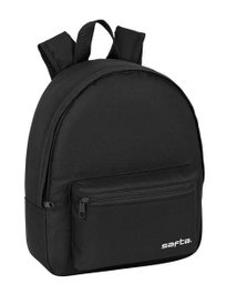Safta Mochila - Mini sac à dos noir imperméable en polyester 600D 27 * 32 * 10 cm - Pour enfants 3 ans