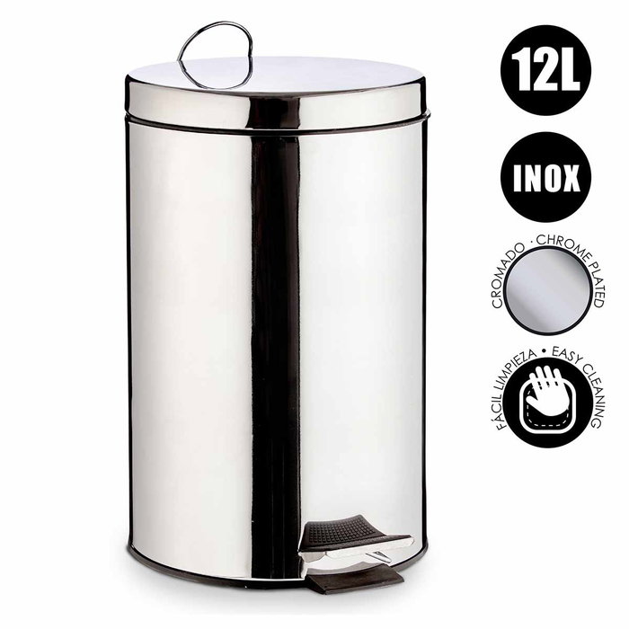 BERILO Poubelle 12L en Acier Inoxydable avec Pédale