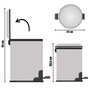 BERILO Poubelle 12L en Acier Inoxydable avec Pédale