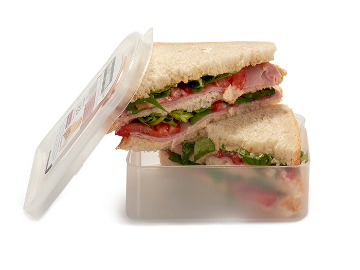 LEKNES Porte-sandwich en plastique transparent 410ml