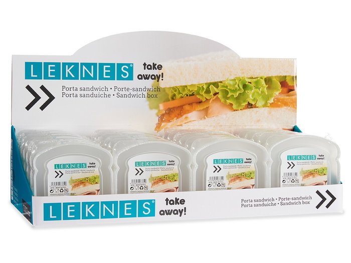 LEKNES Porte-sandwich en plastique transparent 410ml