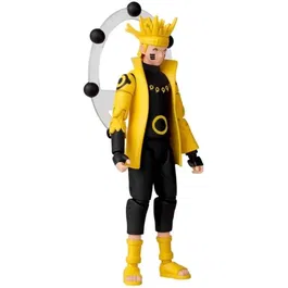 Bandai Figurine Anime Heroes Naruto Shippuden - Naruto Uzumaki Mode Ermite Rikudo (Sage of Six Paths) avec 16 Points d'Articulation, 17 cm, Sphères de Chakra et Accessoires