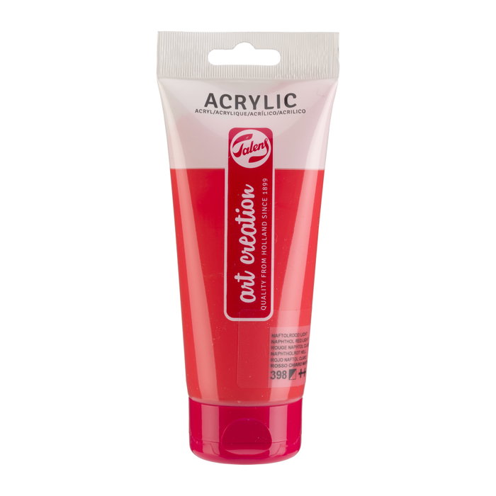 Talens Art Creation Peinture Acrylique Tube 200 ml Rouge Naphtol Clair (398) Talens Art Creation Peinture Acrylique Tube 200 ml Rouge Naphtol Clair (398)