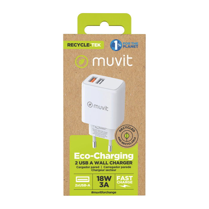 Chargeur mural Muvit for Change Blanc 18 W