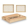 GIFTDECOR Set de 2 plateaux rectangulaires floraux