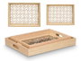 Giftdecor Lot de 2 Bandejas Rectangulaires Flor en Bois et Verre 40,5x5x31 cm (Set de 6)