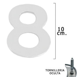 WOLFPACK LINEA PROFESIONAL Chiffre 8 argenté mat 10 cm avec vis