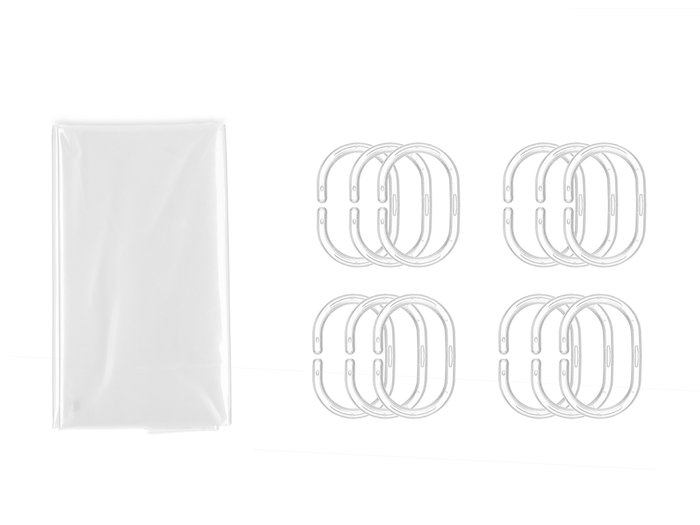Berilo Rideau de Douche PEVA Transparent 180 x 180 cm (Set de 12) Berilo Rideau de Douche PEVA Transparent 180 x 180 cm (Set de 12)