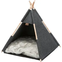 TRIXIE - Abri pour chien ou chat en forme de tipi en feutre anthracite - Dimensions : 55 x 65 x 55 cm