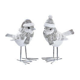 Décorations de Noël DKD Home Decor Résine Oiseau (10,5 x 5,5 x 10,5 cm) (2 Unités)
