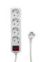 MicroConnect Multiprise Secteur 4 Prises Schuko avec Interrupteur et Protection Enfant - Câble 5m - Blanc