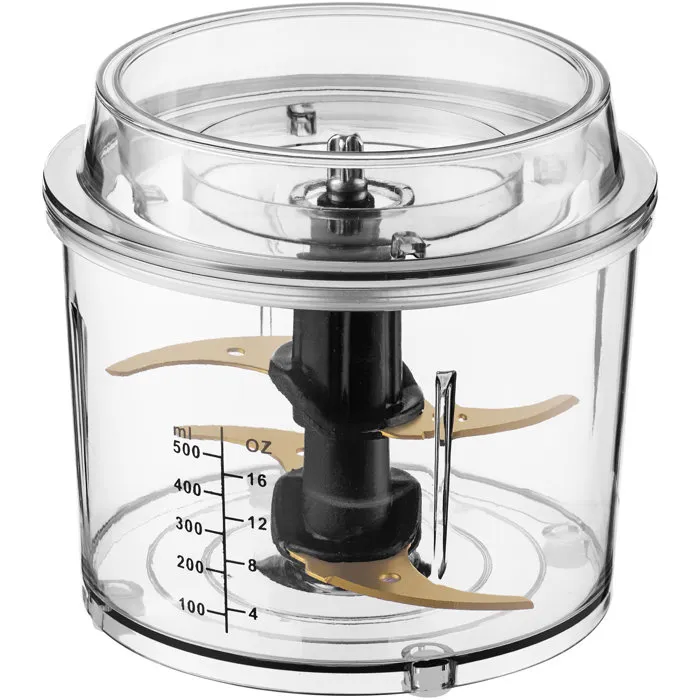 Sencor SCB 4000BK - Hachoir électrique avec 4 lames titane doré et accessoire fouet, Noir