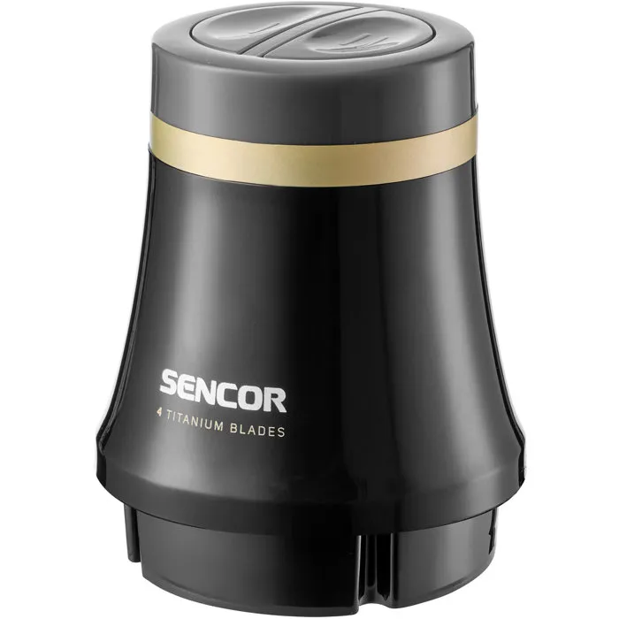 Sencor SCB 4000BK - Hachoir électrique avec 4 lames titane doré et accessoire fouet, Noir