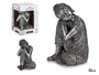 Giftdecor Bouddha Assis Latéral Résine Argent 20x30x20 cm (Set de 4)