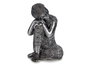 Giftdecor Bouddha Assis Latéral Résine Argent 20x30x20 cm (Set de 4)