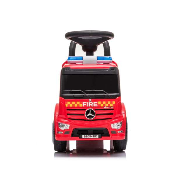 Ociotrends Mercedes Truck Actros Firemen - Camion de pompiers jouet avec lumières et sons, pour enfants de 1 à 3 ans (poids max 25 kg), boîte multilingue, couleur rouge