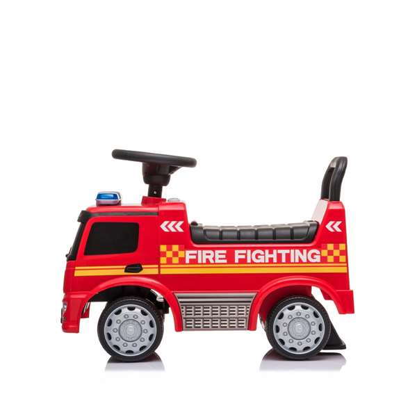 Ociotrends Mercedes Truck Actros Firemen - Camion de pompiers jouet avec lumières et sons, pour enfants de 1 à 3 ans (poids max 25 kg), boîte multilingue, couleur rouge