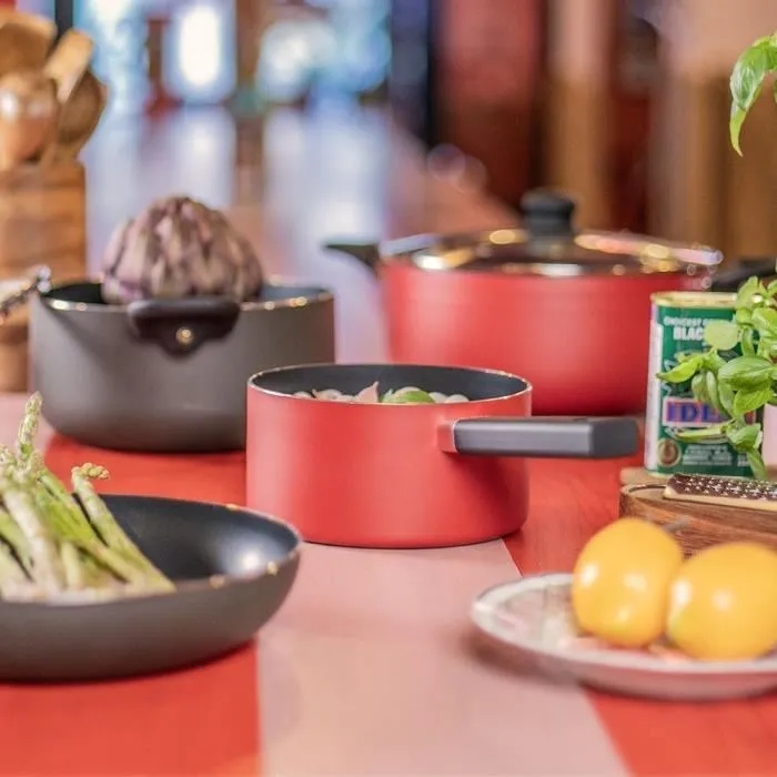 Livoo Set de 2 Casseroles Antiadhésif Sans PFOA MEP154R - Diamètres 18 et 20 cm - Manche Silicone - Compatibles Tous Feux Dont Induction Livoo Set de 2 Casseroles Antiadhésif Sans PFOA MEP154R - Diamètres 18 et 20 cm - Manche Silicone - Compatibles Tous Feux Dont Induction