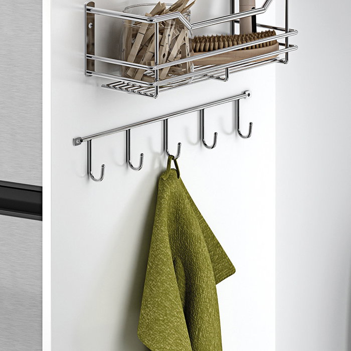 MENAGE CONFORT Patère Murale Classic 5 Patères Latérales en Chrome