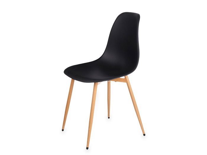 Giftdecor Salle à Manger Chaise Noire 52x82x47 cm Plastique et Métal (Set de 4)