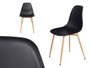 Giftdecor Salle à Manger Chaise Noire 52x82x47 cm Plastique et Métal (Set de 4)