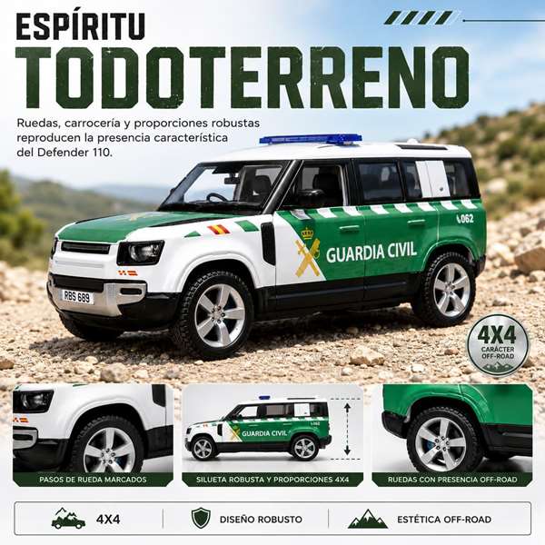 Burago Land Rover Defender 110 Guardia Civil, échelle 1:24