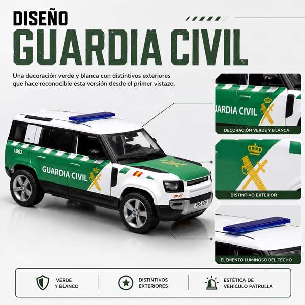 Burago Land Rover Defender 110 Guardia Civil, échelle 1:24