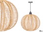 Giftdecor Lampe de Plafond 30 cm Étoile Corde Métal Papier Noir Naturel E27 40W (Set de 4)