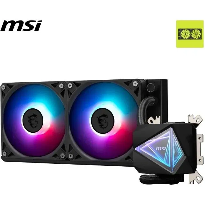 MSI MAG Coreliquid I240 - Refroidisseur liquide tout-en-un pour PC avec ventilateurs de 12 cm - Noir