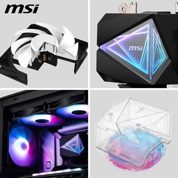 MSI MAG Coreliquid I240 - Refroidisseur liquide tout-en-un pour PC avec ventilateurs de 12 cm - Noir