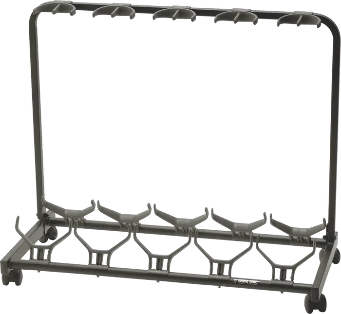 QUIKLOK Soporte pour Guitare Universel avec Roues (5 Guitares) Acier Noir 830x425x795 mm