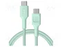 GREEN CELL Câble USB 2.0 USB-C vers USB-C Vert 1,2m
