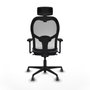 Piqueras y Crespo Chaise de Bureau avec Appui-tête 3D036G2 Gris