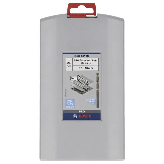 Bosch ProBox Set de 25 forets à métaux HSS-Co 135° avec coffret, diamètres 1-13 mm