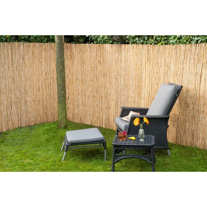 Nature Paillon NATURE - Brise-vue en tiges de roseaux naturels pelés pour jardin, terrasse, balcon - 1 x 5 m - Densité 700 g/m2 - Assemblage fil de fer galvanisé
