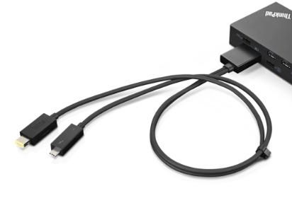 Lenovo ThinkPad Thunderbolt 3 Workstation Dock - Câble de séparation et d'alimentation (70 cm) pour station d'accueil Thunderbolt 3