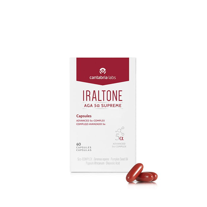 Iraltone AGA 5-ALFA SUPREME 60 gélules Complément Nutritionnel pour la Perte de Cheveux Hormonale et la Densité Capillaire