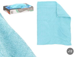 ARTE REGAL Set de 12 chiffons microfibres bleu 30x23cm
