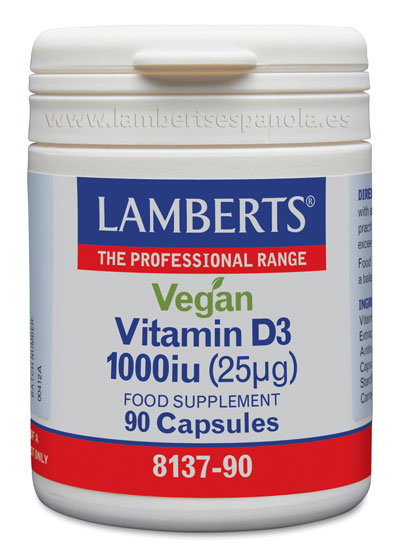 LAMBERTS Vitamine D3 1000 UI 90 capsules Vegan LAMBERTS Vitamine D3 1000 UI 90 capsules Vegan