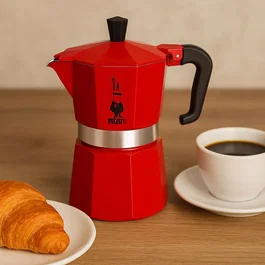 Pezzetti Italexpress Cafetière Italienne Aluminium Rouge 3 tasses