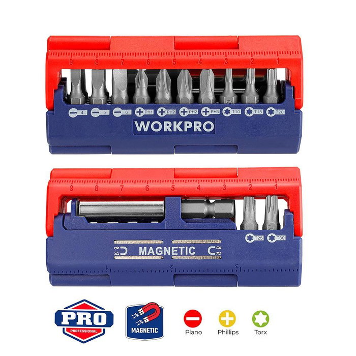 Ensemble de pointes Workpro Tournevis 13 Pièces Ensemble de pointes Workpro Tournevis 13 Pièces
