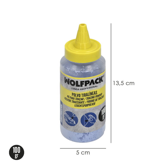 WOLFPACK LINEA PROFESIONAL Tiralíneas ABS 30 Mètres avec 100 g de Poudre Bleue