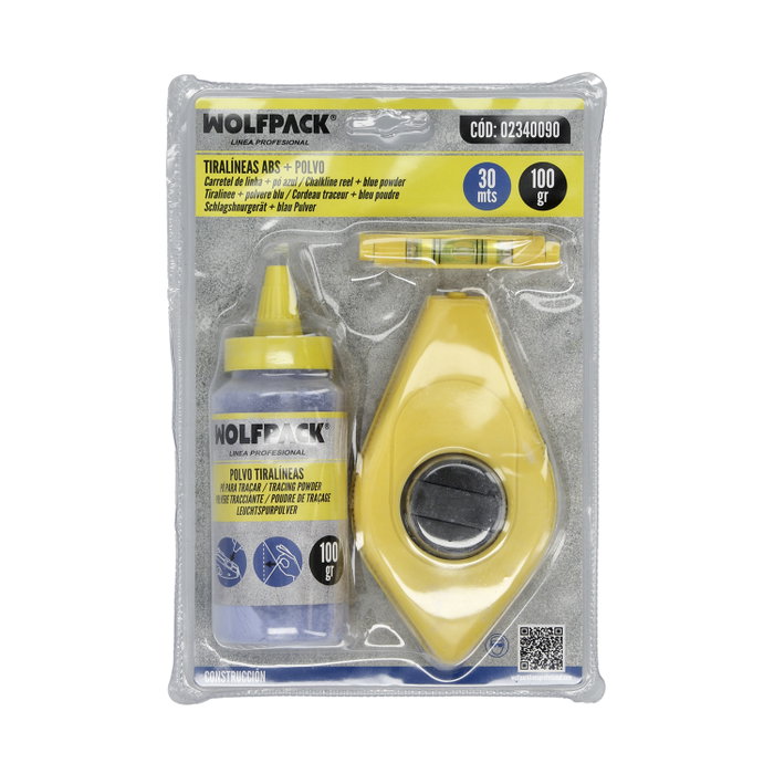 WOLFPACK LINEA PROFESIONAL Tiralíneas ABS 30 Mètres avec 100 g de Poudre Bleue