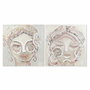 DKD Home Decor Toile Pin Toile 90 x 3,7 x 90 cm beige et gris