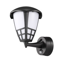 Edm Aplique LED mural avec capteur crépusculaire et mouvement 15W 1200lm 4000K noir IP65 21,6x16x24,7mm