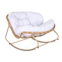 Fauteuil à Bascule Home ESPRIT Blanc Marron Acier 108 x 108 x 80 cm